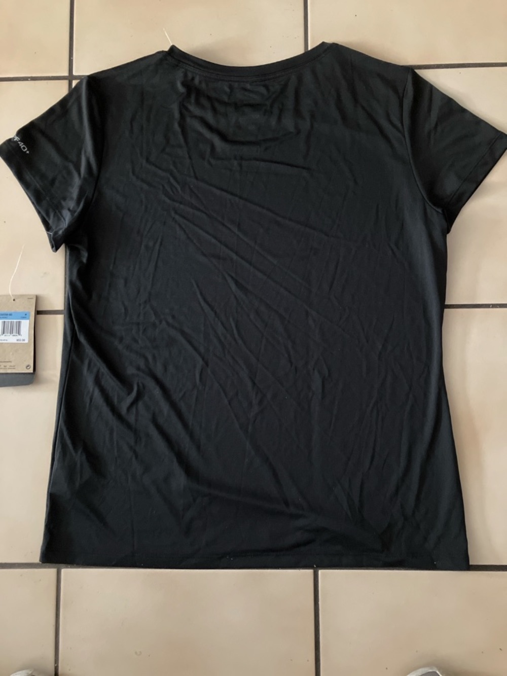 New Nike Black SSleeve Dri-FIT Swim Tee White Swoosh Lightweight Moist Wick - Picture 3 of 3